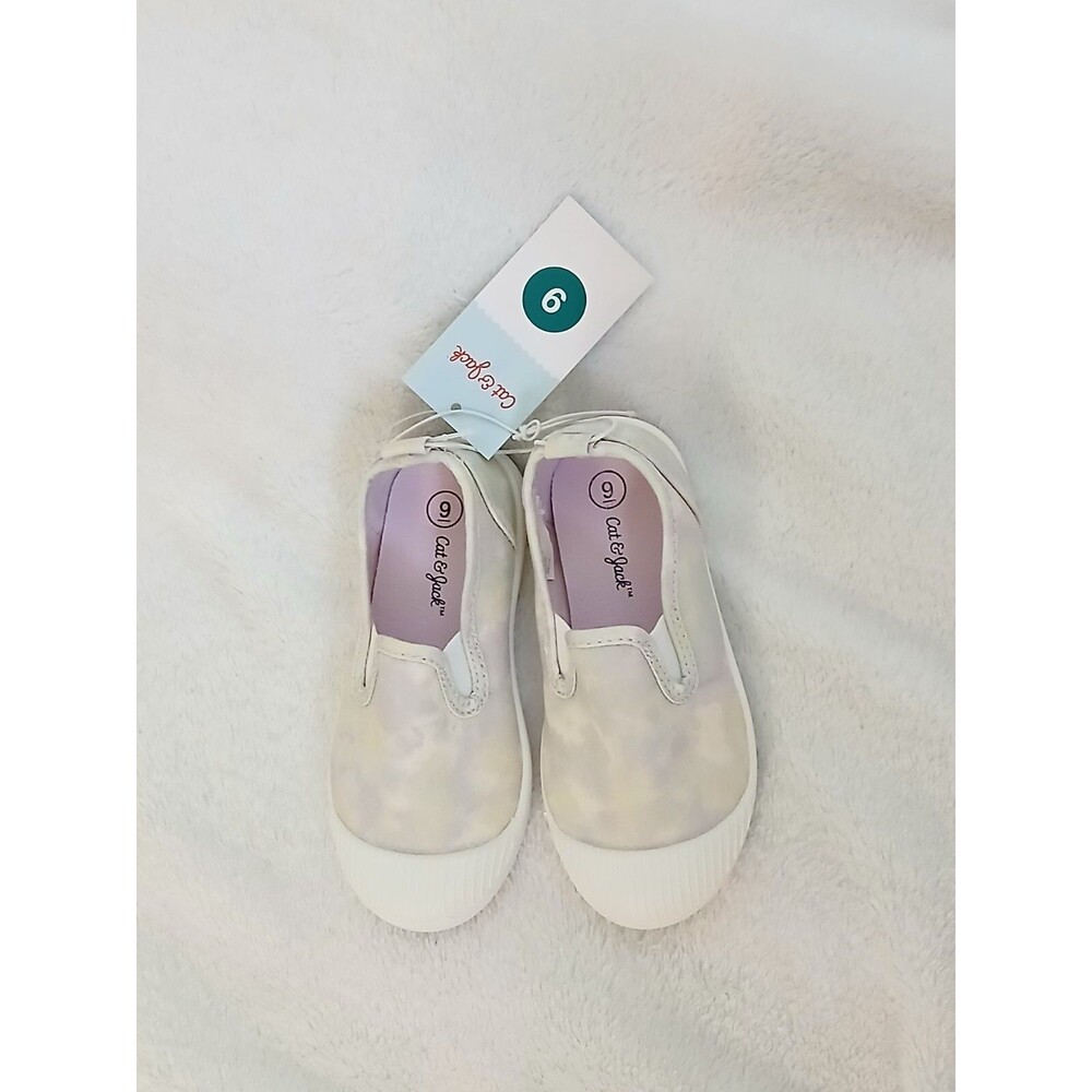 Girls Kaleigh Slip-On Canvas Shoes, Cat and Jack (Size 9 Toddler) GREEN TYE-DYE - Picture 2 of 6